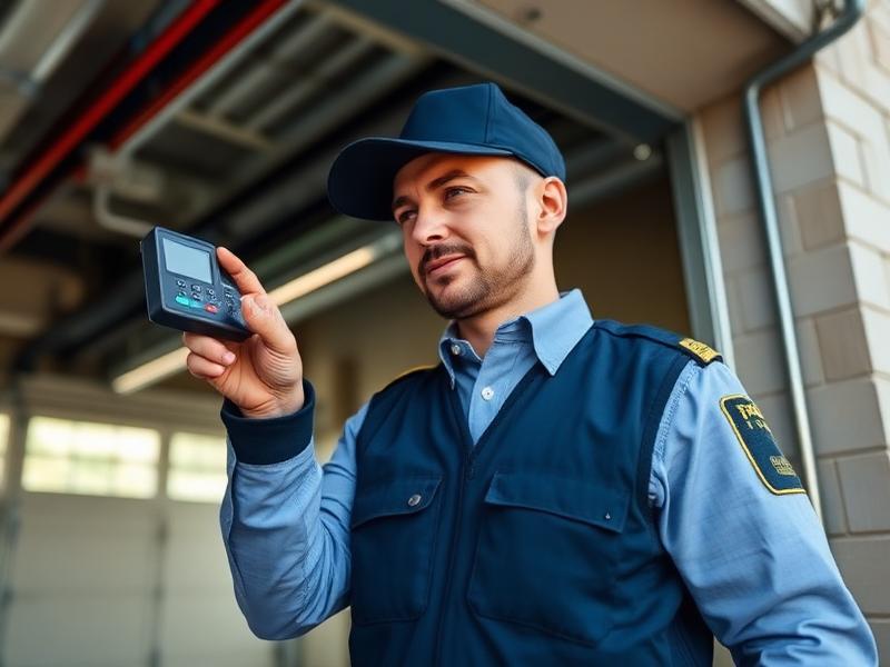 Expert garage door technician from Rindge Garage Doors programming door remote